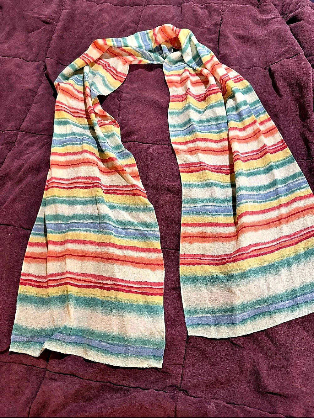 Talbots Stripe Oblong Scarf Multicolor